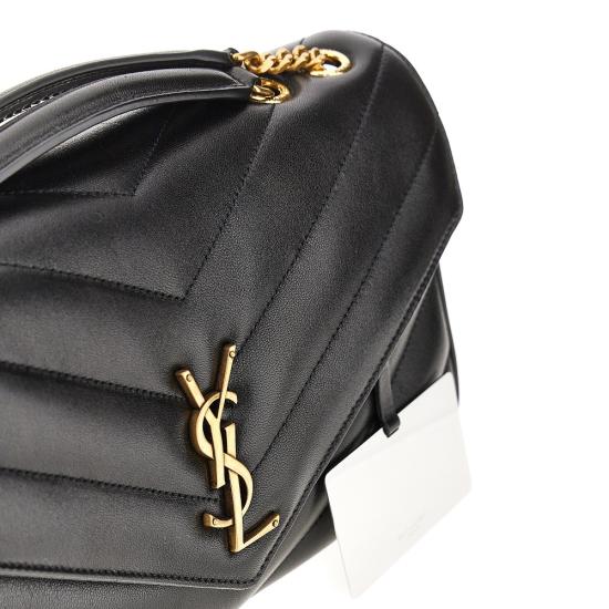 26FW 생로랑 루루 마틀라세 램스킨 미디움 숄더백 801439AAEAX Black - SAINT LAURENT