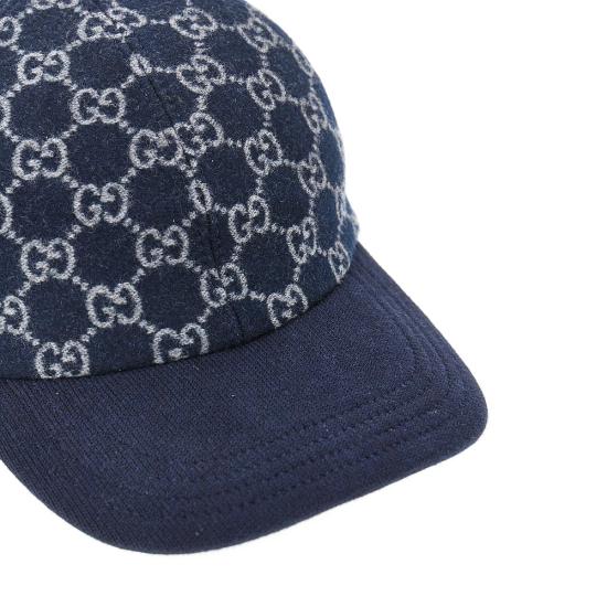 26SS 구찌 GG 니트 패브릭 베이스볼 햇 8527204HBIC Blue - GUCCI