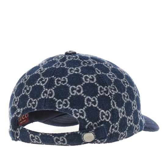 26SS 구찌 GG 니트 패브릭 베이스볼 햇 8527204HBIC Blue - GUCCI