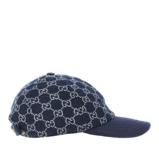 26SS 구찌 GG 니트 패브릭 베이스볼 햇 8527204HBIC Blue - GUCCI