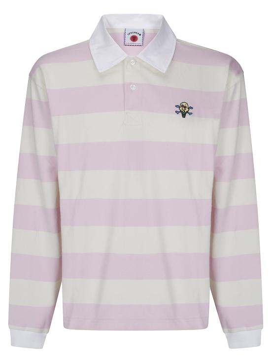 26FW 아이스크림 폴로 티셔츠 ICPO26223 PNKECRSTR PINK ECRU STRIPE
