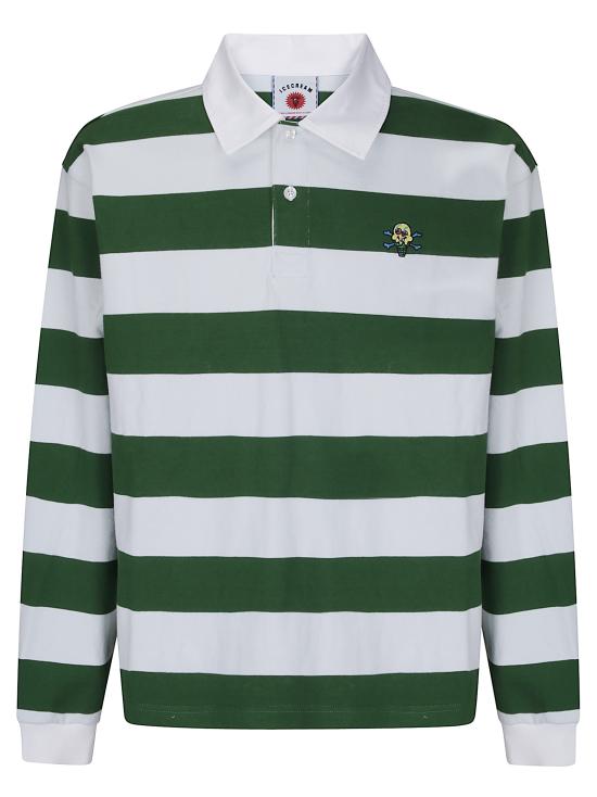 26FW 아이스크림 폴로 티셔츠 ICPO26223 BLEGRNSTR BLUE GREEN STRIPE