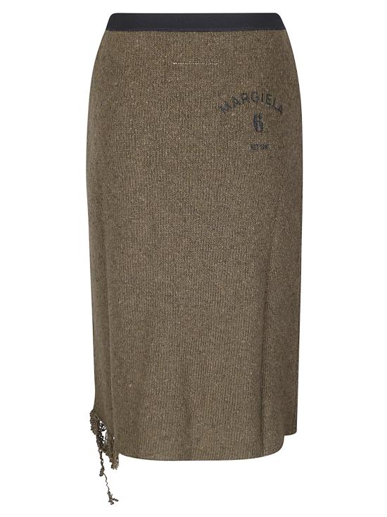 26FW MM6 메종마르지엘라 미디 스커트 S52ME0036M13283 727S Khaki black print - MM6 MAISON MARGIELA