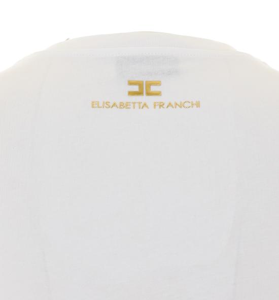 26FW 엘리자베타프랜치 반팔 티셔츠 MA00366E2 270 WHITE - ELISABETTA FRANCHI