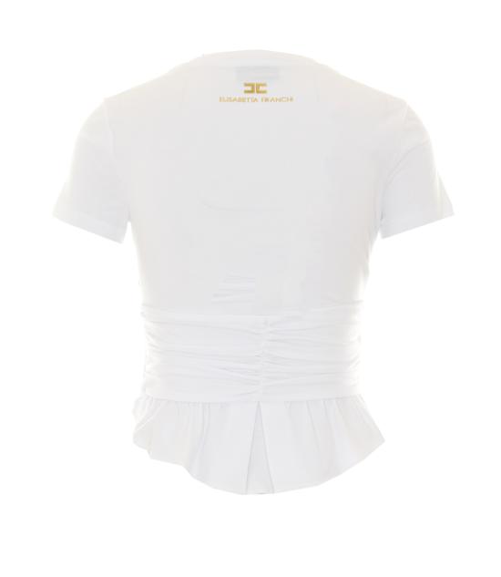 26FW 엘리자베타프랜치 반팔 티셔츠 MA00366E2 270 WHITE - ELISABETTA FRANCHI