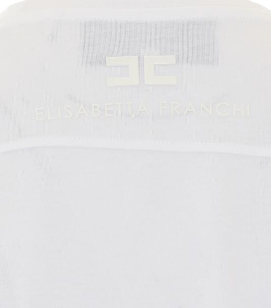 26FW 엘리자베타프랜치 반팔 티셔츠 MA66A66E2 270 WHITE - ELISABETTA FRANCHI