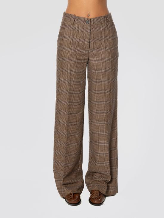26FW 파로쉬 수트 팬츠 Principe di Galles Marrone의 Pantaloni Gamba Dritta