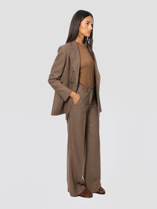 26FW 파로쉬 수트 팬츠 Principe di Galles Marrone의 Pantaloni Gamba Dritta - PAROSH