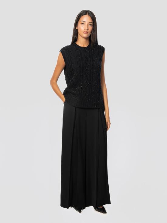 26FW 파로쉬 팔라초 팬츠 Vita Nero의 Pantalone a Palazzo con Elastico - PAROSH