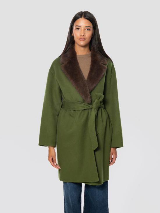 26FW 파로쉬 코트 라나 베르데의 Cappotto con Cintura
