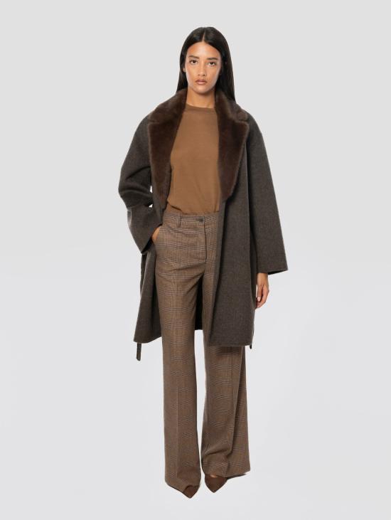 26FW 파로쉬 코트 Lana Marrone의 Cappotto con Cintura - PAROSH