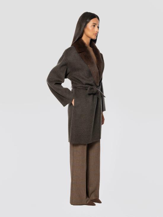 26FW 파로쉬 코트 Lana Marrone의 Cappotto con Cintura - PAROSH