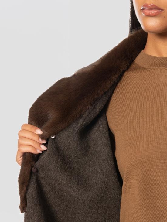 26FW 파로쉬 코트 Lana Marrone의 Cappotto con Cintura - PAROSH