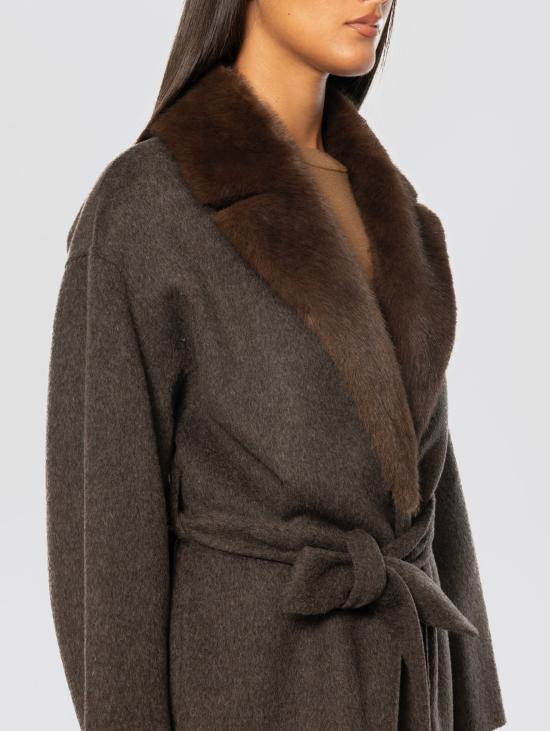 26FW 파로쉬 코트 Lana Marrone의 Cappotto con Cintura - PAROSH