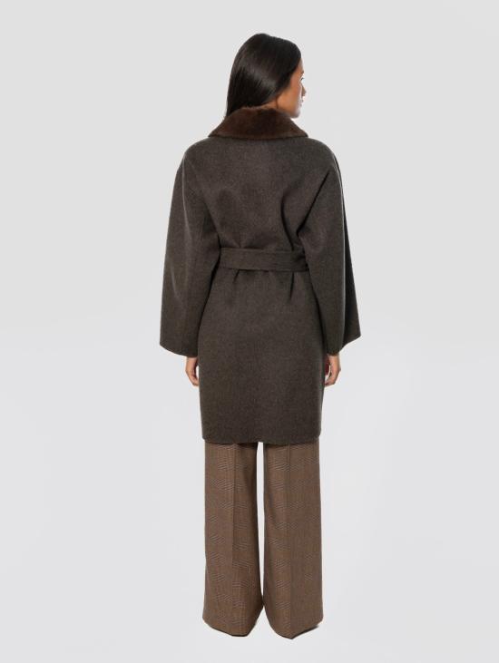 26FW 파로쉬 코트 Lana Marrone의 Cappotto con Cintura - PAROSH
