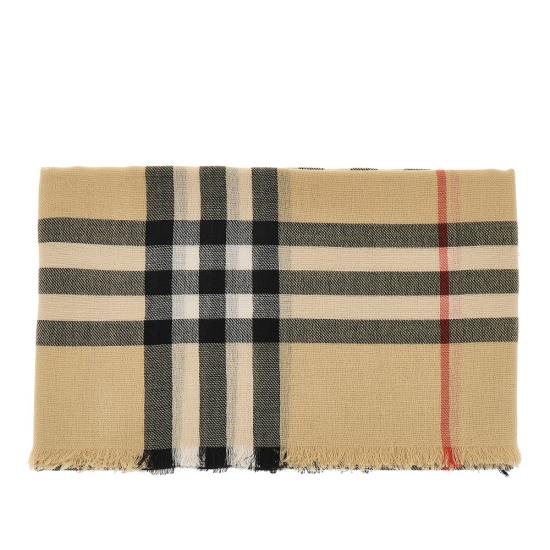 26FW 버버리 체크 울 스카프 8122127 Beige - BURBERRY