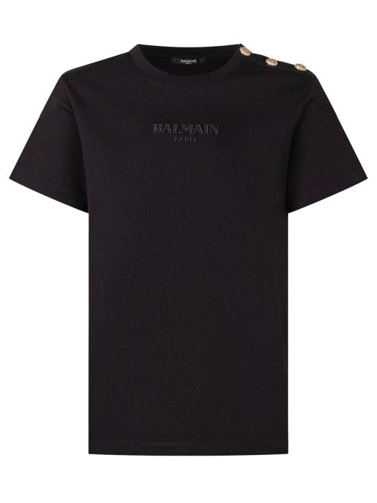 26FW [키즈] 발망 티셔츠 BZ8I81Z3672 930OR BLACK GOLD