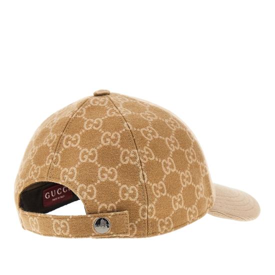 26SS 구찌 GG 니트 패브릭 베이스볼 햇 8527204HBIC Beige - GUCCI