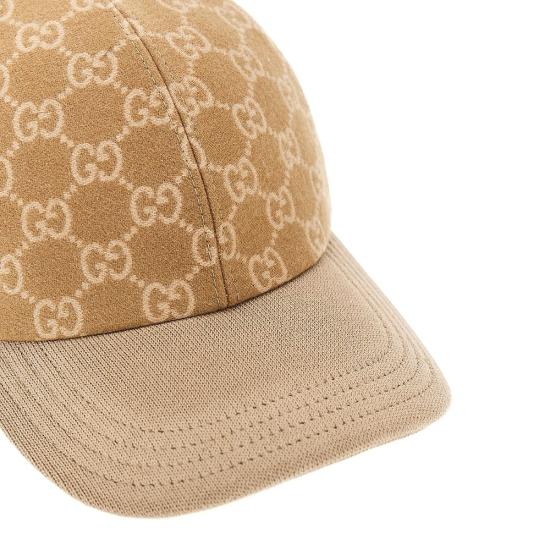 26SS 구찌 GG 니트 패브릭 베이스볼 햇 8527204HBIC Beige - GUCCI