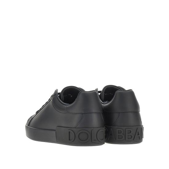 26FW 돌체앤가바나 카프스킨 포르토피노 스니커즈 CS1772A1065 Black - DOLCE & GABBANA