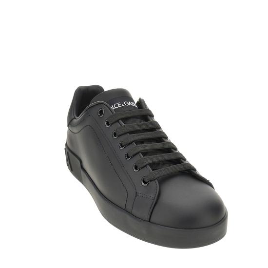26FW 돌체앤가바나 카프스킨 포르토피노 스니커즈 CS1772A1065 Black - DOLCE & GABBANA