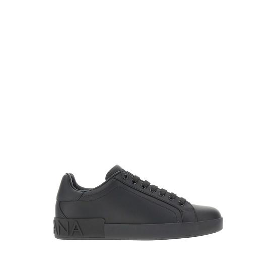 26FW 돌체앤가바나 카프스킨 포르토피노 스니커즈 CS1772A1065 Black