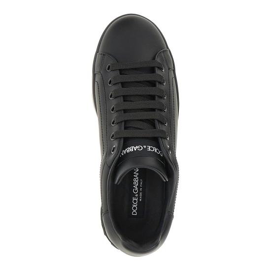 26FW 돌체앤가바나 카프스킨 포르토피노 스니커즈 CS1772A1065 Black - DOLCE & GABBANA