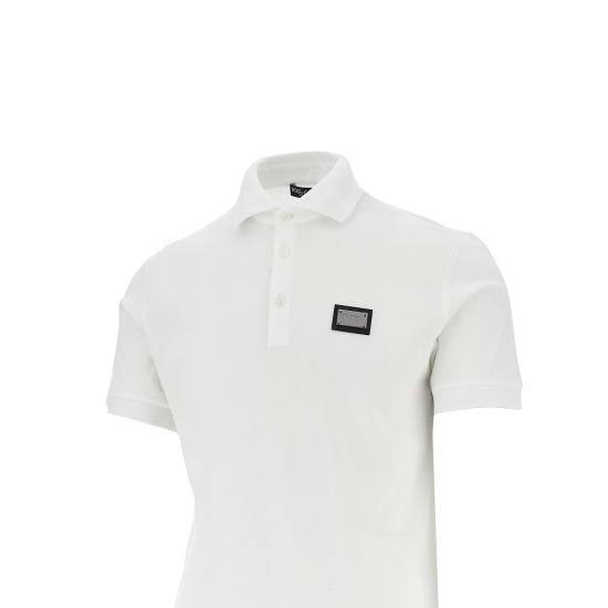 26FW 돌체앤가바나 로고 코튼 피케 폴로 셔츠 G8PL4TG7P1D White - DOLCE & GABBANA