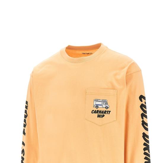 26SS 칼하트 WIP 롱슬리브 콜드 드링크 티셔츠 I036216 Orange - CARHARTT WIP