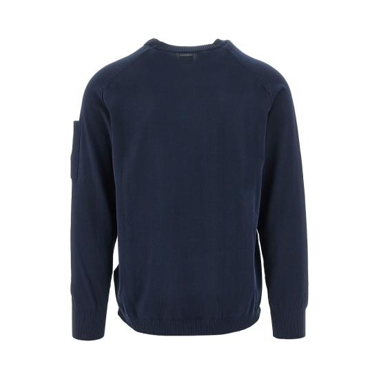 26SS 씨피 컴퍼니 코튼 크레이프 크루넥 렌즈 스웨터 20CMKN105A006323O Blue - C.P. COMPANY