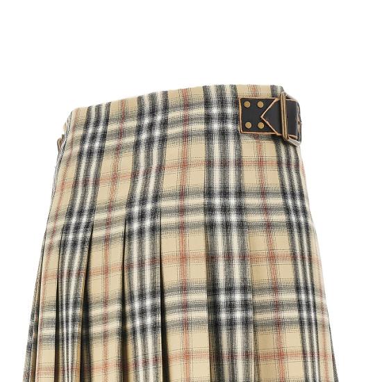 26SS 버버리 체크 울 미니 킬트 8118152 Beige - BURBERRY
