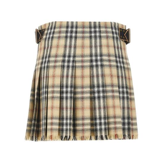 26SS 버버리 체크 울 미니 킬트 8118152 Beige - BURBERRY