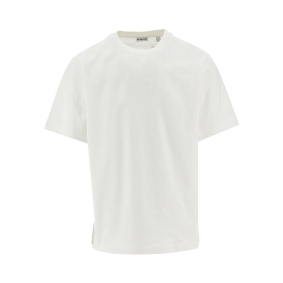 26SS 버버리 체크 커시브 로고 코튼 티셔츠 8119080F White