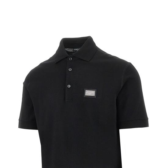 26FW 돌체앤가바나 로고 코튼 피케 폴로 셔츠 G8PL4TG7P1D Black - DOLCE & GABBANA
