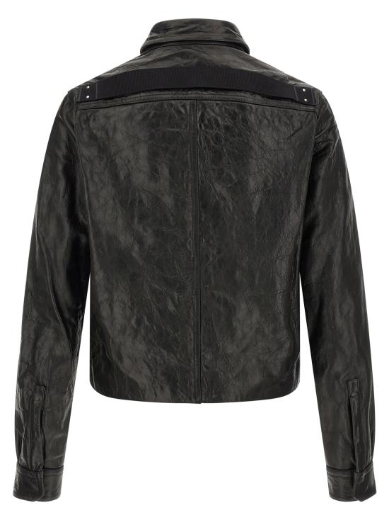 26FW 릭 오웬스 가죽 자켓 RU02F4750LBE09 Black - RICK OWENS