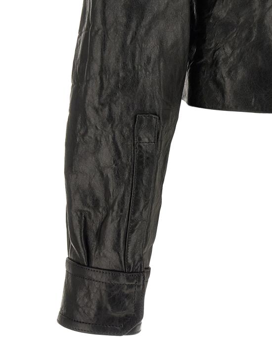 26FW 릭 오웬스 가죽 자켓 RU02F4750LBE09 Black - RICK OWENS