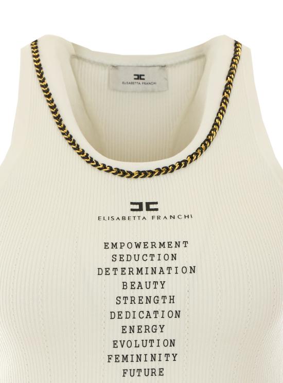 26FW 엘리자베타프랜치 민소매 티셔츠 TK10B66E2 E72 WHITE - ELISABETTA FRANCHI