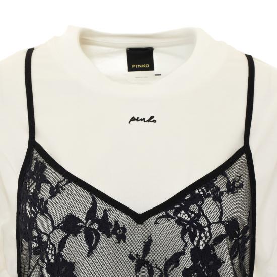 26FW 핑코 반팔 티셔츠 107155 A3FLZZ1 WHITE - PINKO