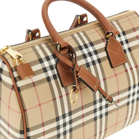 26FW 버버리 미디엄 체크 볼링 백 8119049 Beige - BURBERRY