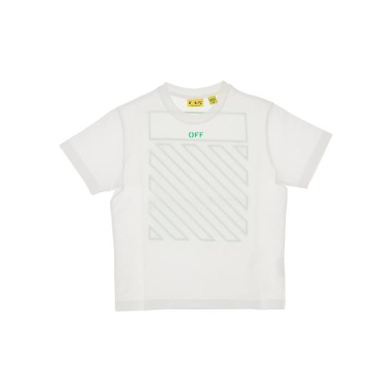 26SS [키즈] 오프화이트 티셔츠 44BAA002S26J004 White
