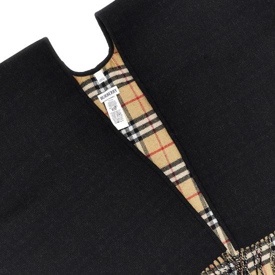 26FW 버버리 체크 울 리버시블 케이프 8077897 Black - BURBERRY