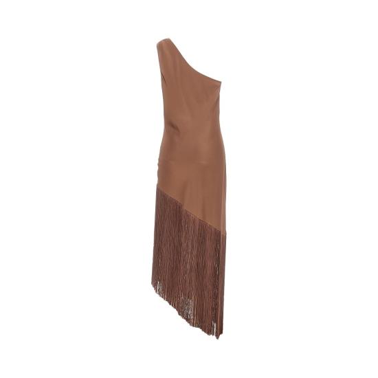26SS 핑코 미디 원피스 106352A33D Brown - PINKO