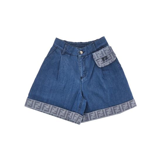 26SS [키즈] 펜디 데님 숏팬츠 JFF400AVWI Blue
