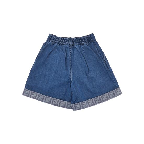 26SS [키즈] 펜디 데님 숏팬츠 JFF400AVWI Blue - FENDI