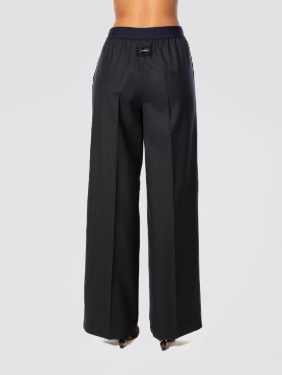 26FW 핑코 스트레이트 팬츠 판탈로니 와이드 레그 콘 엘라스티코 블루 - PINKO