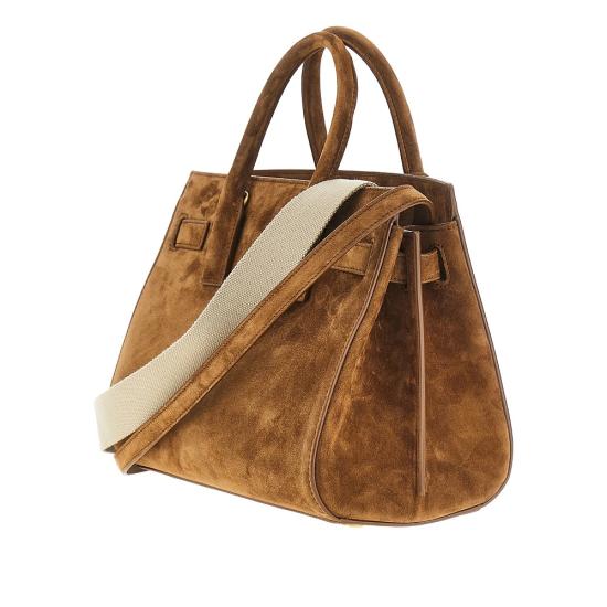 26SS 생로랑 삭 드 주르 스웨이드 스몰 백 8612311U80W Beige - SAINT LAURENT