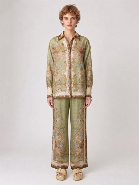 26FW 짐머만 스트레이트 팬츠 6251PSS262 KHAKI SCARF FLORAL - ZIMMERMANN