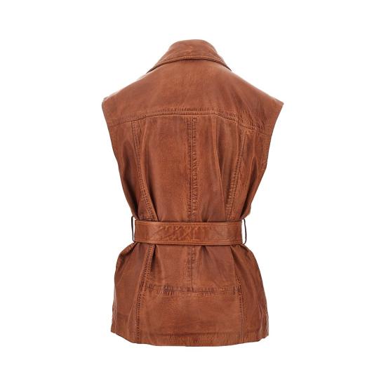 26SS 핑코 가죽 자켓 106232A31X Brown - PINKO