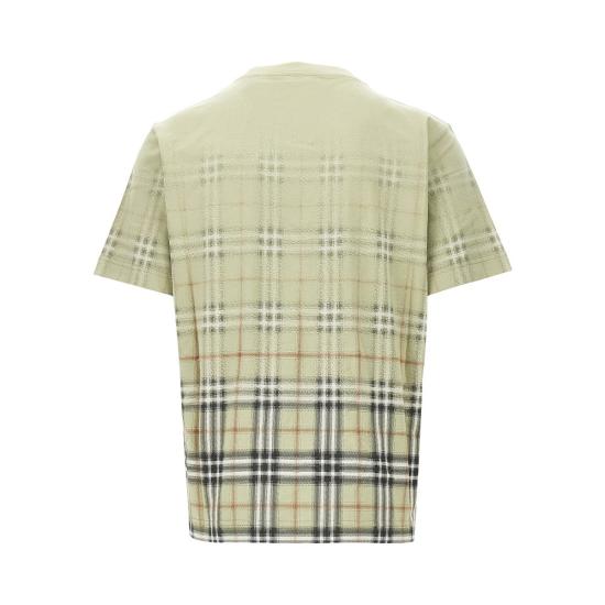 26SS 버버리 그라디언트 체크 코튼 티셔츠 8119023F Khaki - BURBERRY