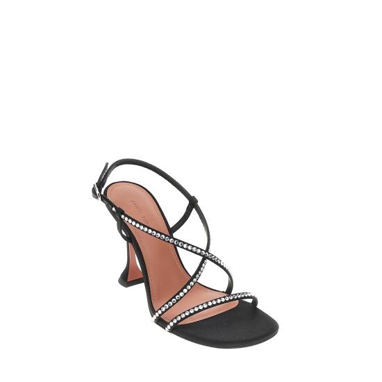26SS 아미나 무아디 힐/펌프스 SALLYSANDAL95SATIN CRYSTALS Black - AMINA MUADDI